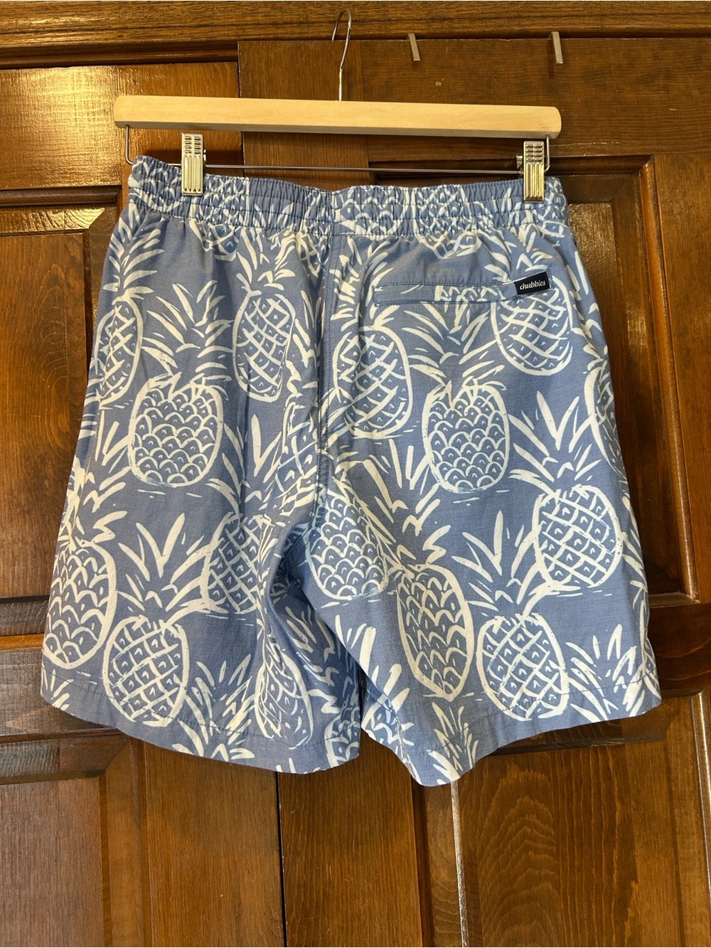 Chubbies The Thigh-Napples Swim Trunks Mens Small S 7” Pineapple Blue Shorts - Picture 4 of 10